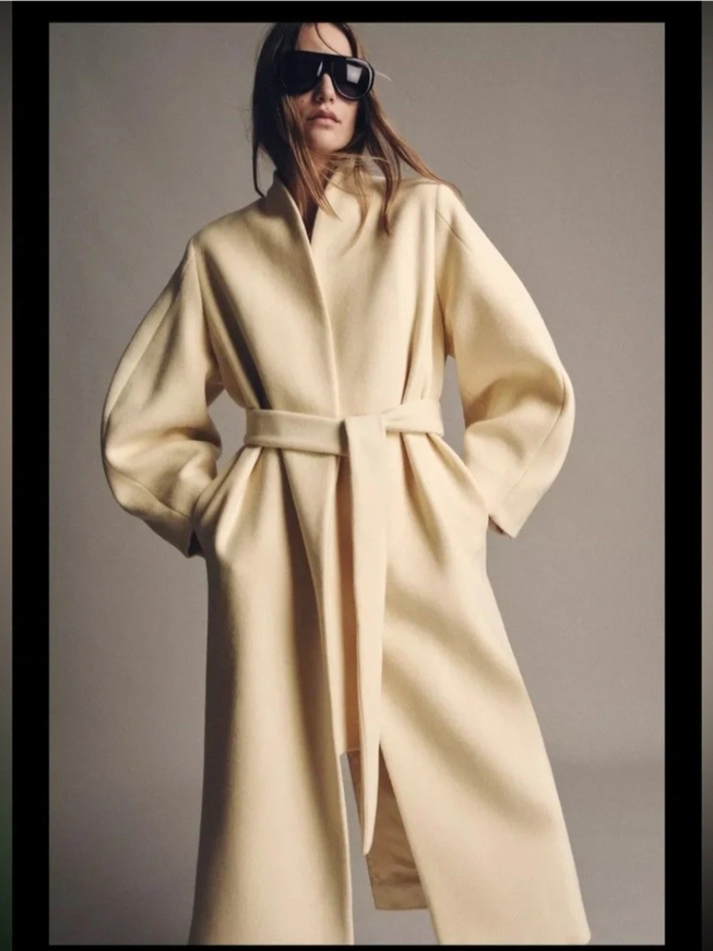 ZARA Wool Blend Italian Fabric Oversized Coat size XS